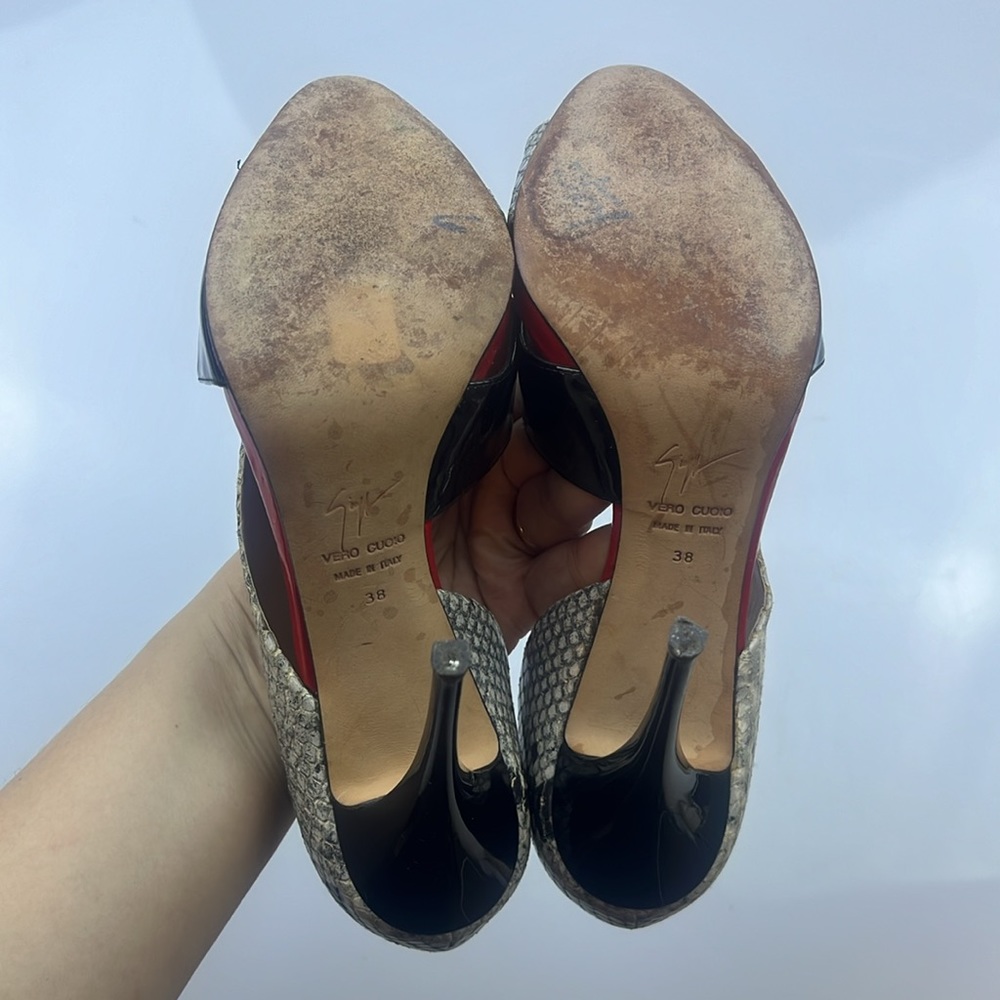 Giuseppe Zanotti Multicolor Python Embossed Paten… - image 6